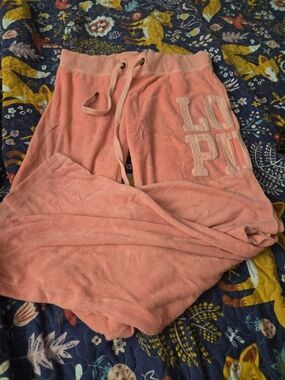 Victoria's Secret PINK Vintage Pink Terry Cloth Flare Sweatpants